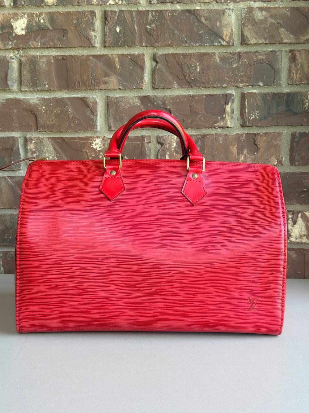 Louis Vuitton Speedy Handbag Epi Leather 40 Red 72946